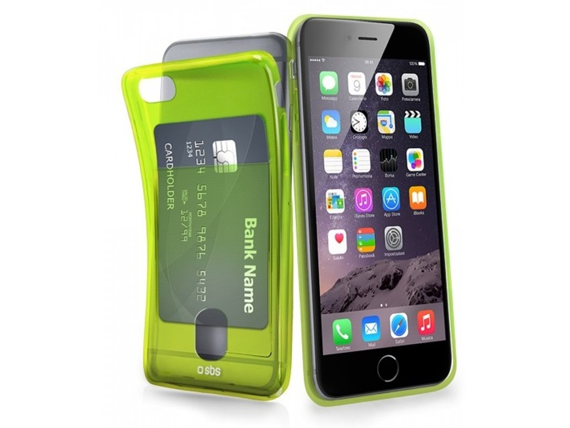 Funda iPhone 6, 6s SBS Fluocard Verde