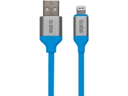 Cable SBS Fluo (USB - Lightning - 1.5 m - Azul)