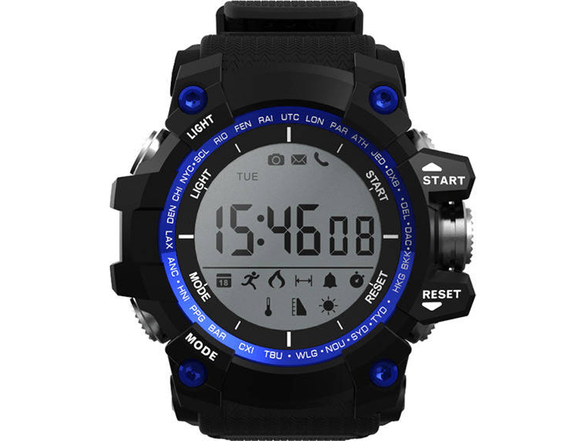 Reloj deportivo LEOTEC Blue Mountain (Bluetooth - 36 días de autonomía - Negro)