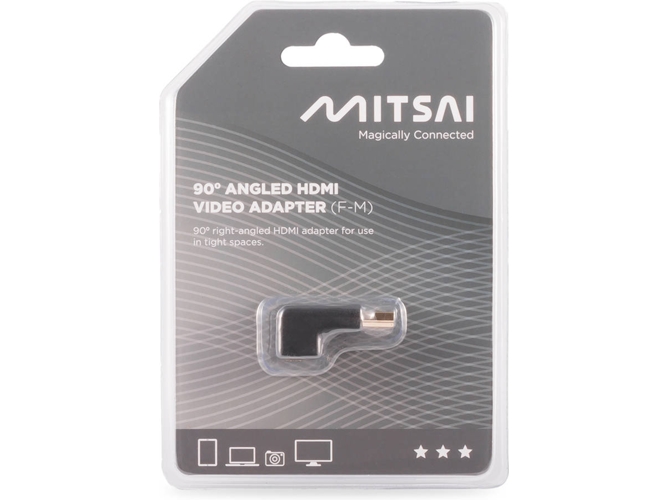 Adaptador Vídeo MITSAI HDMI 90º (Macho-Hembra) — HDMI (F-M)