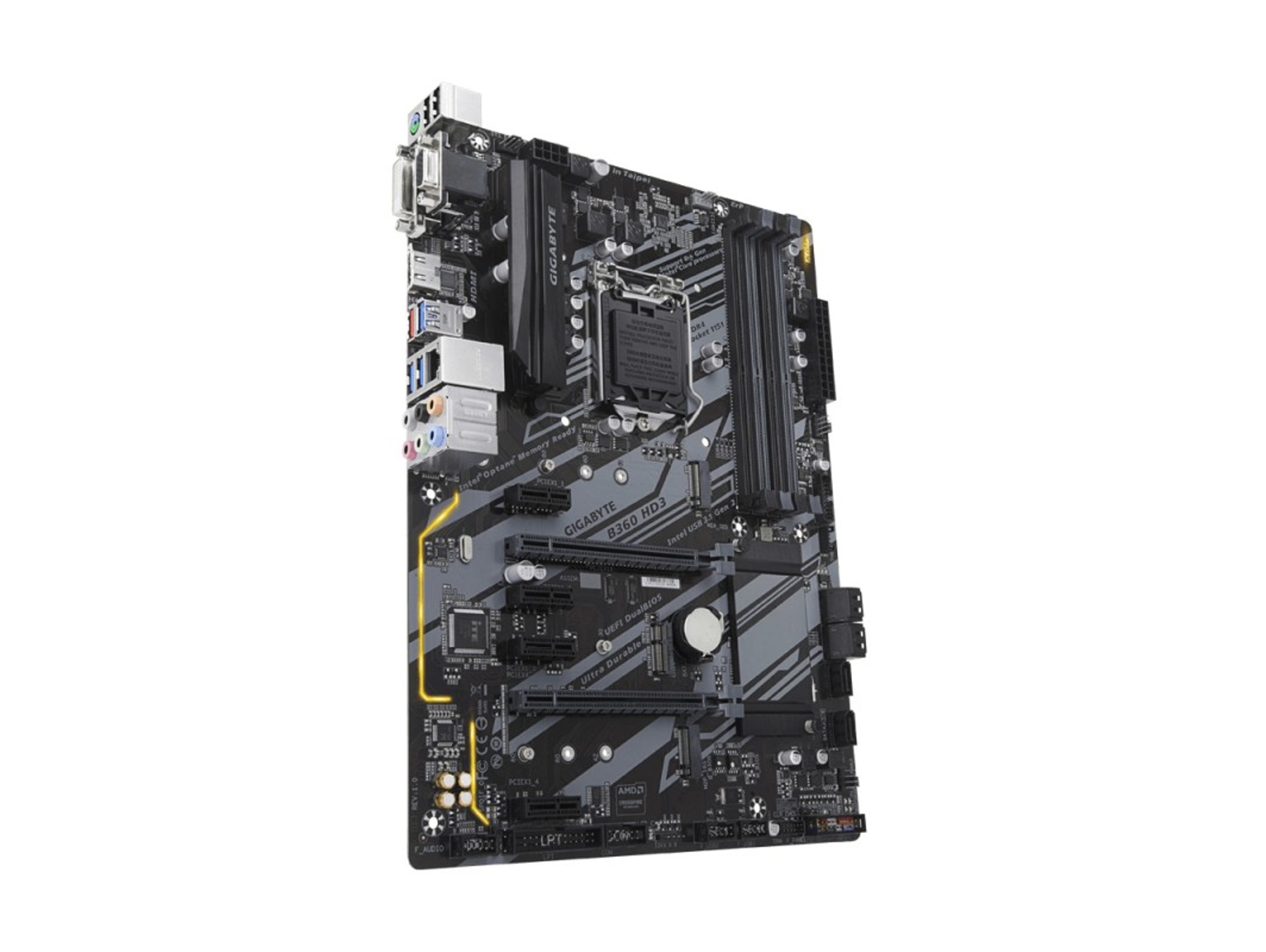 Placa Base GIGABYTE B360 HD3 (Socket LGA 1151 - Intel B360 Express - ATX)