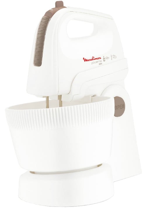 Batidora Amasadora con Bol MOULINEX HM615110 Powermix Combi (500 W - Bol 3.3 L - Blanco)