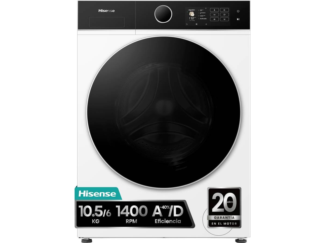 Lavasecadora HISENSE WD5I1045BWQ (10.5/6 kg - 1400 rpm - Blanco)