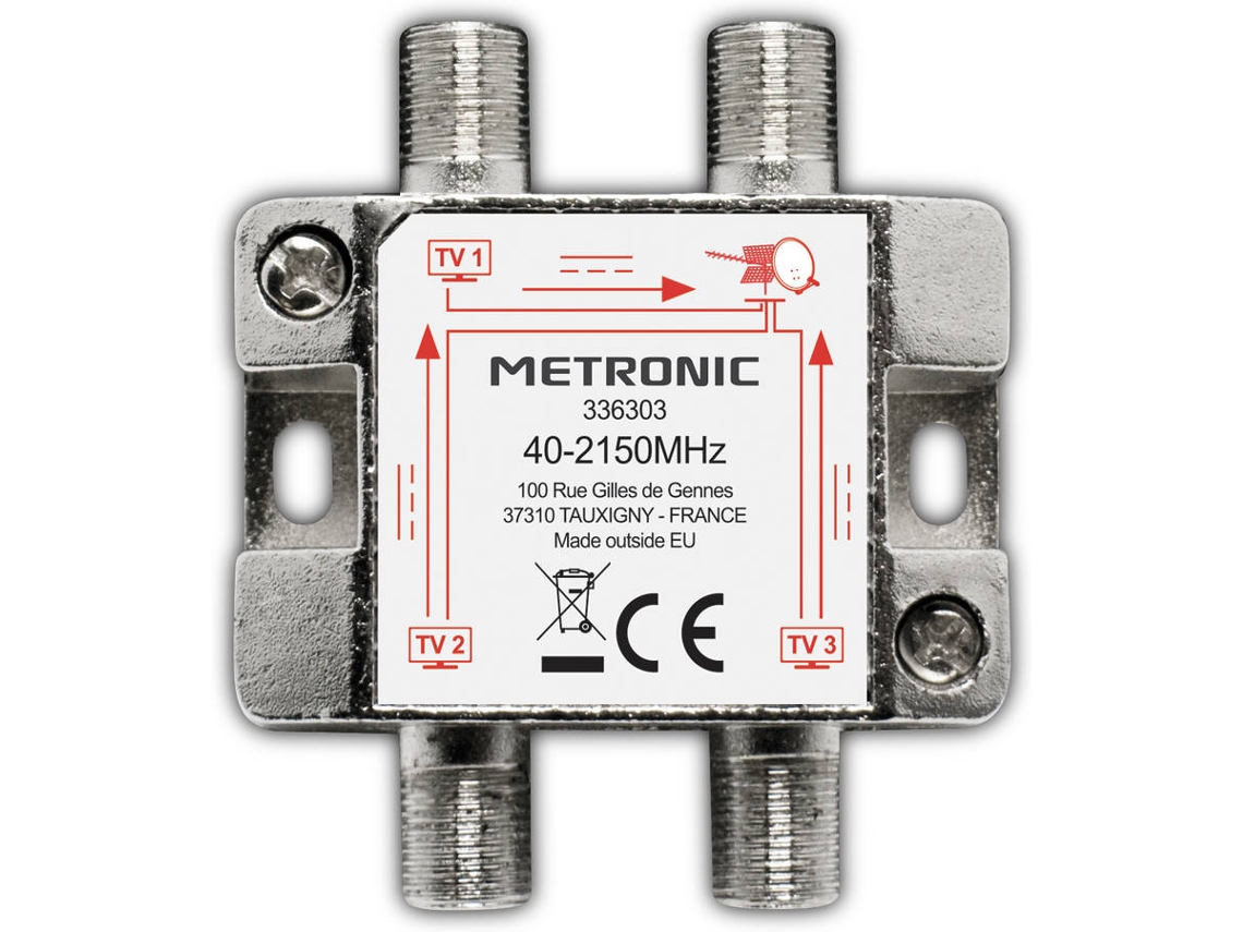 Distribuidor METRONIC Tomada F con 1 Entrada y 3 Salidas