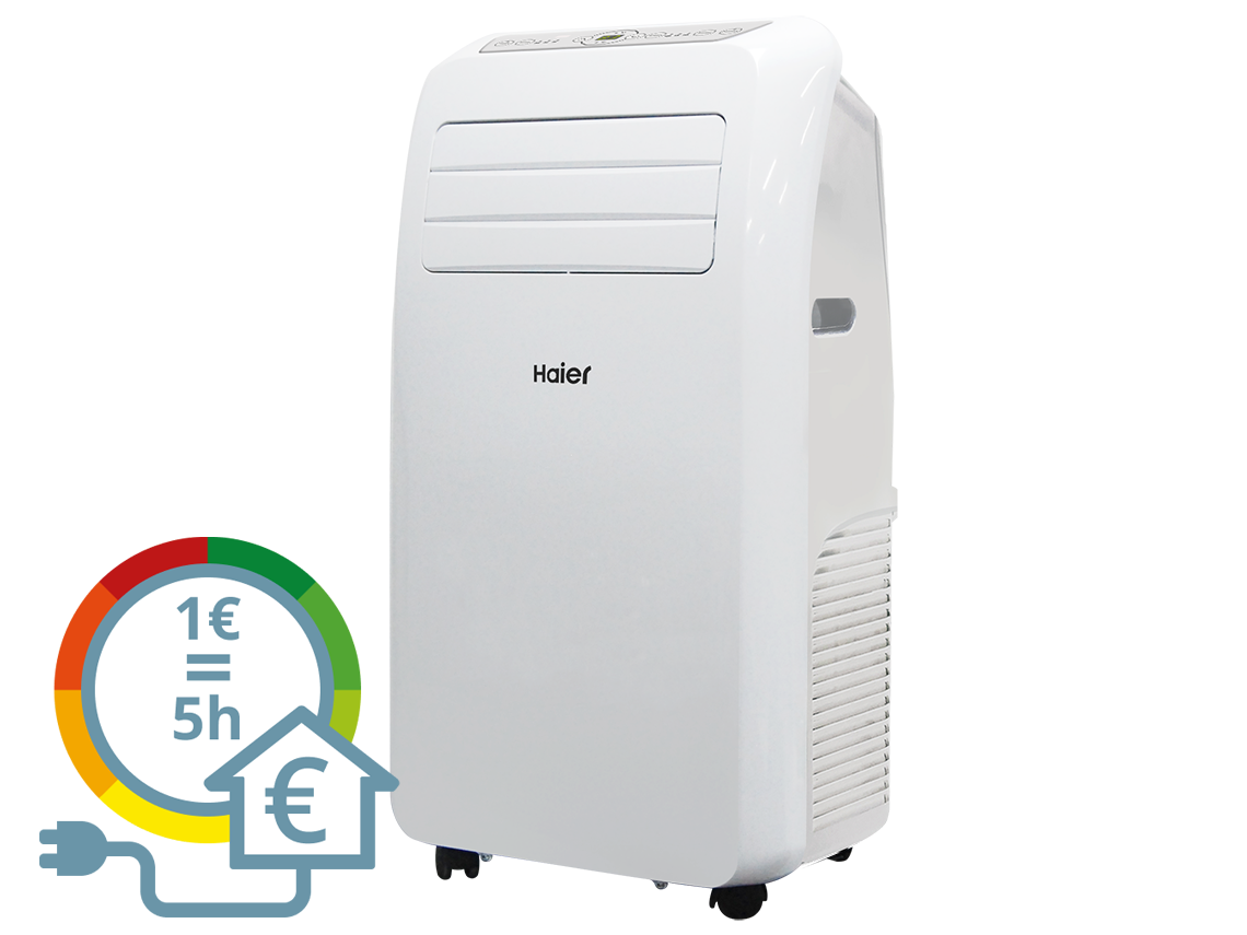Aire Acondicionado Portátil HAIER AM12AA1GAA (24 m² - 12000 BTU - Blanco)