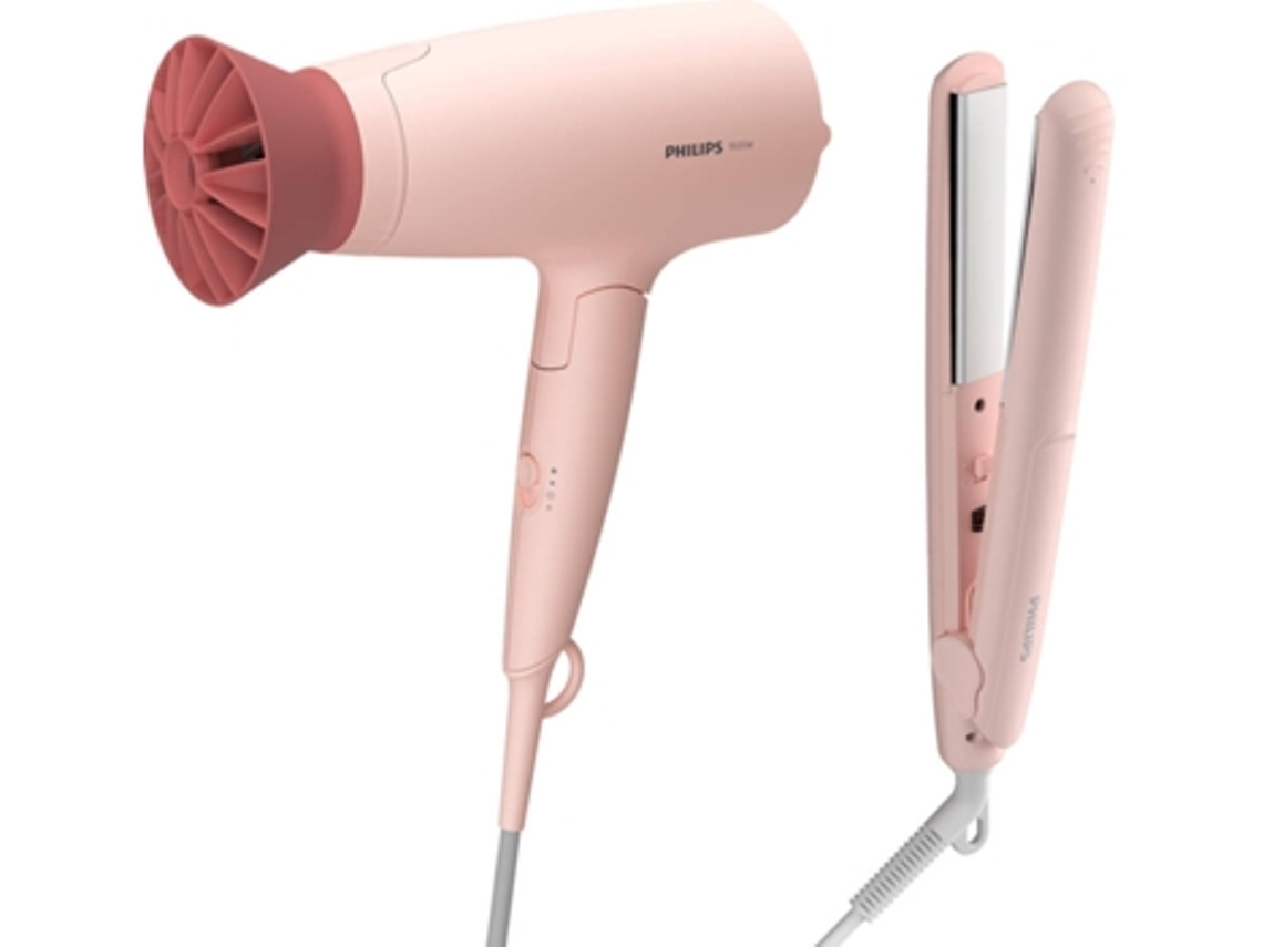Secador + Plancha PHILIPS BHP398/00 (1600 W - 3 Niveles de temperatura)