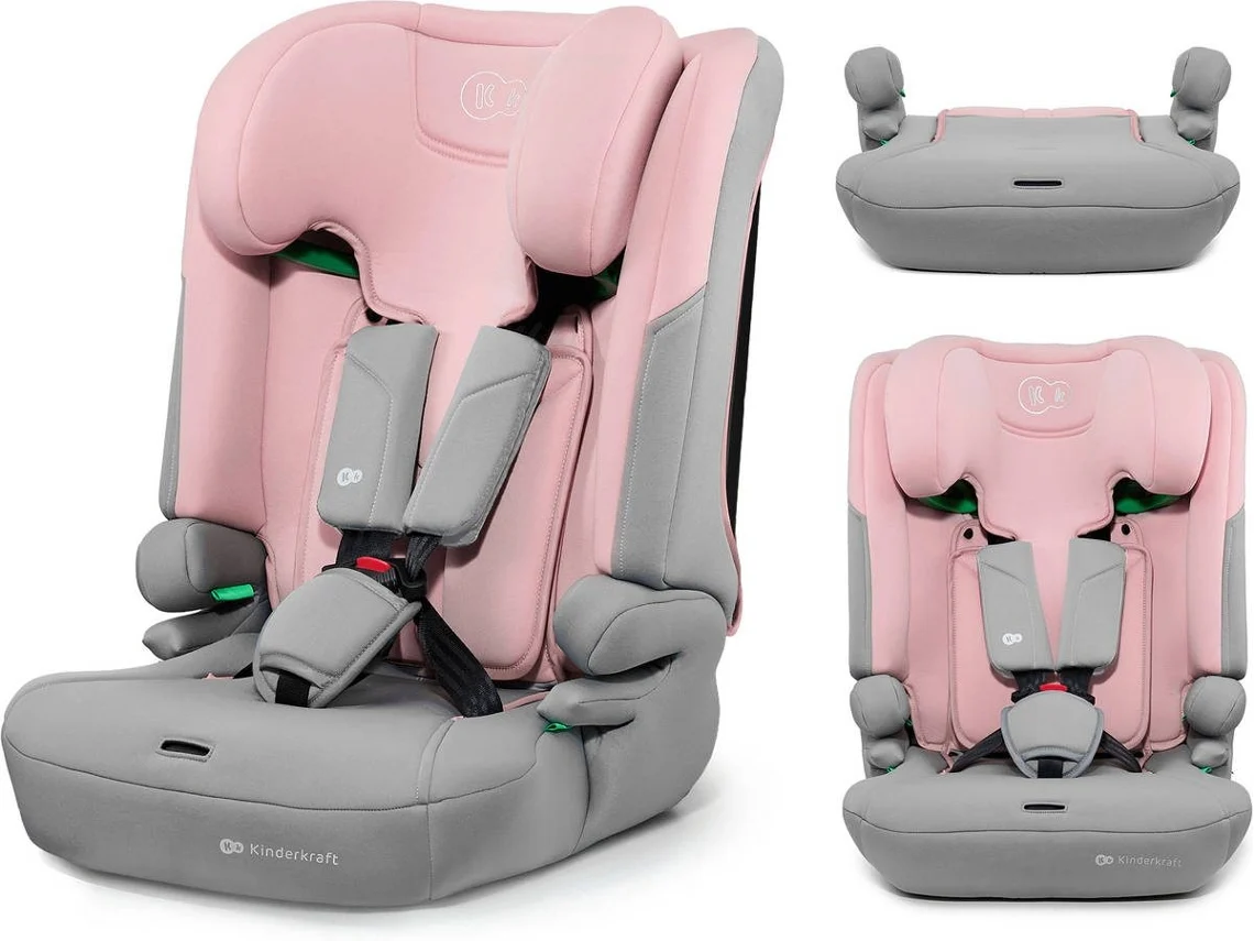 Silla De Coche 3 En 1 Kinderkraft I-comfy I-size (76–150 Cm - H-guard System - Sps - Easy Grow - Rosa)