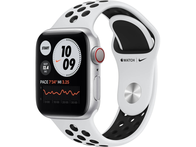 saltar Extranjero Ocurrir APPLE Watch Nike Series 6 GPS+Cellular 40mm Aluminio plata | Worten Canarias
