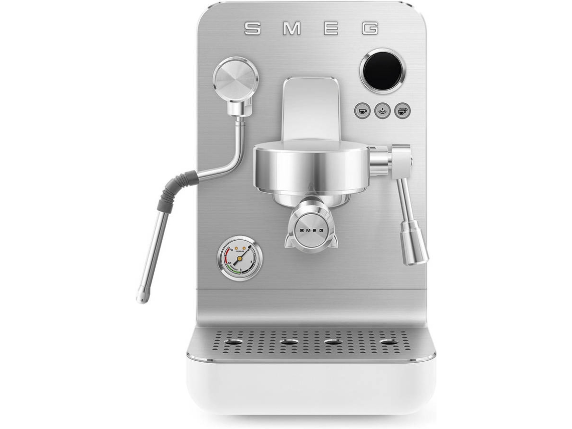 Máquina de Café expreso SMEG EMC02WHMEU (15 bares - Café molido y cápsulas - blanco mate)