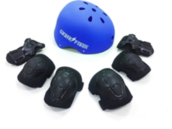 Casco Azul SKATEFLASH + Rodilleras + Coderas