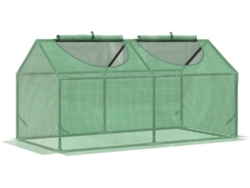 Invernadero de jardín OUTSUNNY de acero y PE (Verde 119x60x60cm)