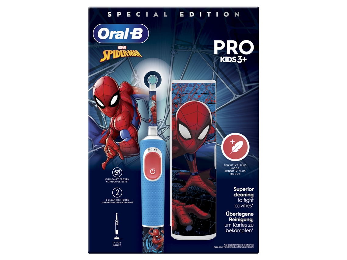 Cepillo de Dientes Eléctrico ORAL B Kids Pro Spiderman + Estojo