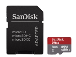 Tarjeta de Memoria SANDISK Ultra MicroSDHC 8GB + Adaptador + Android