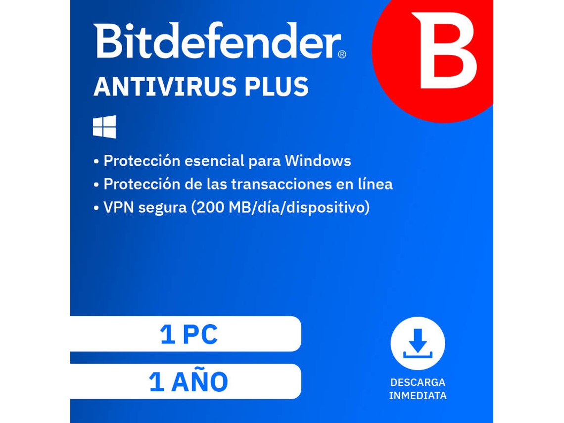 BITDEFENDER Antivirus Plus (1 Dispositivo - 1 Año - PC - Formato Digital)