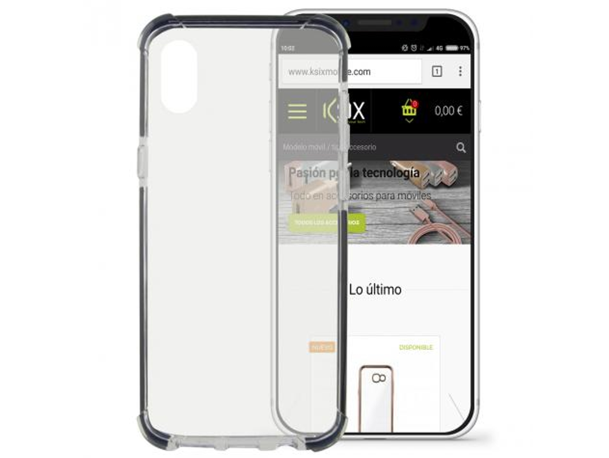Carcasa iPhone X, Xs KSIX Flex armor Transparente