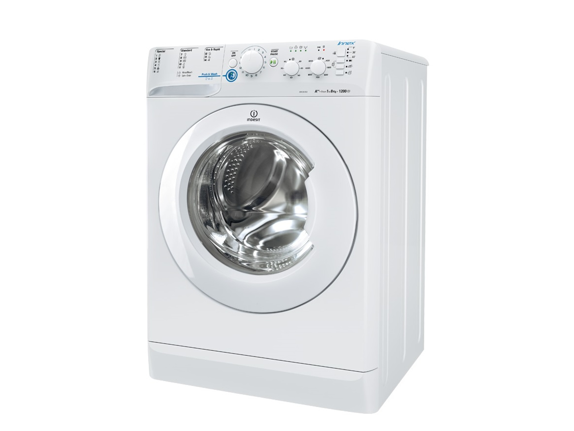 Lavadora INDESIT EWE 81252 W EU (8 kg - 1200 rpm - Blanco)