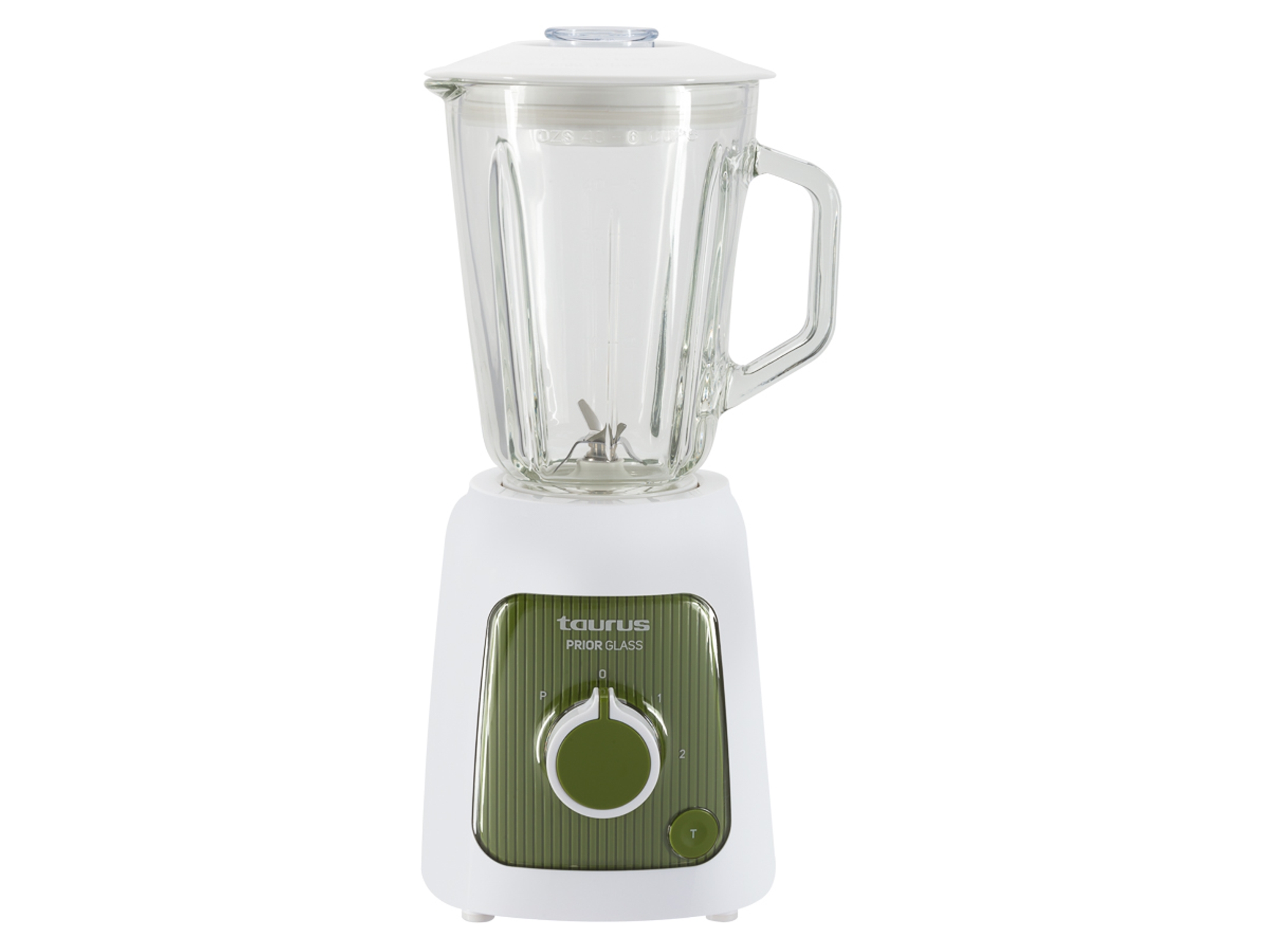 Batidora de Vaso TAURUS Prior Glass (600 W - 1.5 L - Blanco y Verde)