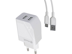 Cargador Auto MUVIT MFC (USB-C- Lightning 2.4A - 1m - Negro)