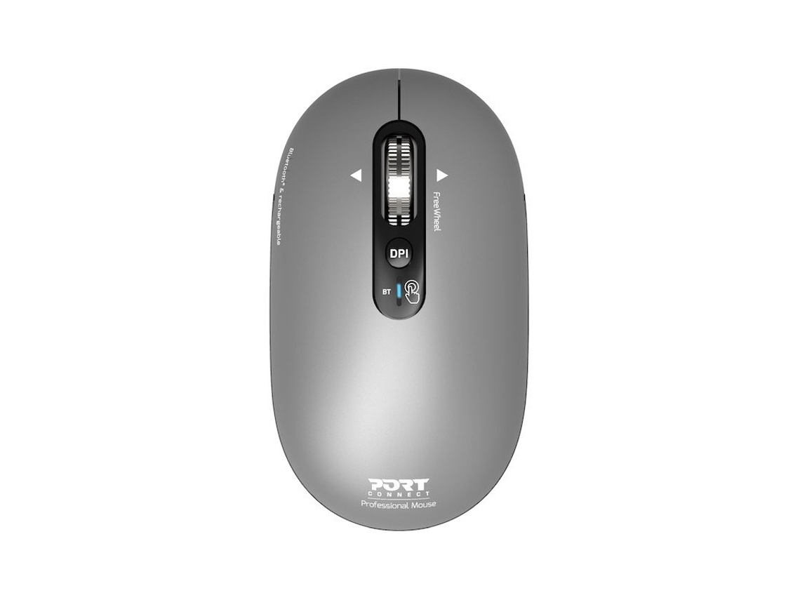 Ratón Inalámbrico PORT DESIGN Pure MAC 910009 (4 Botones - Hasta 3200 DPI - Gris)