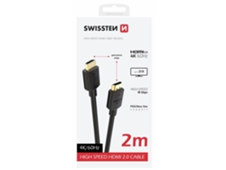 Cable SWISSTEN HDMI a HDMI 4K (2 m - negro)