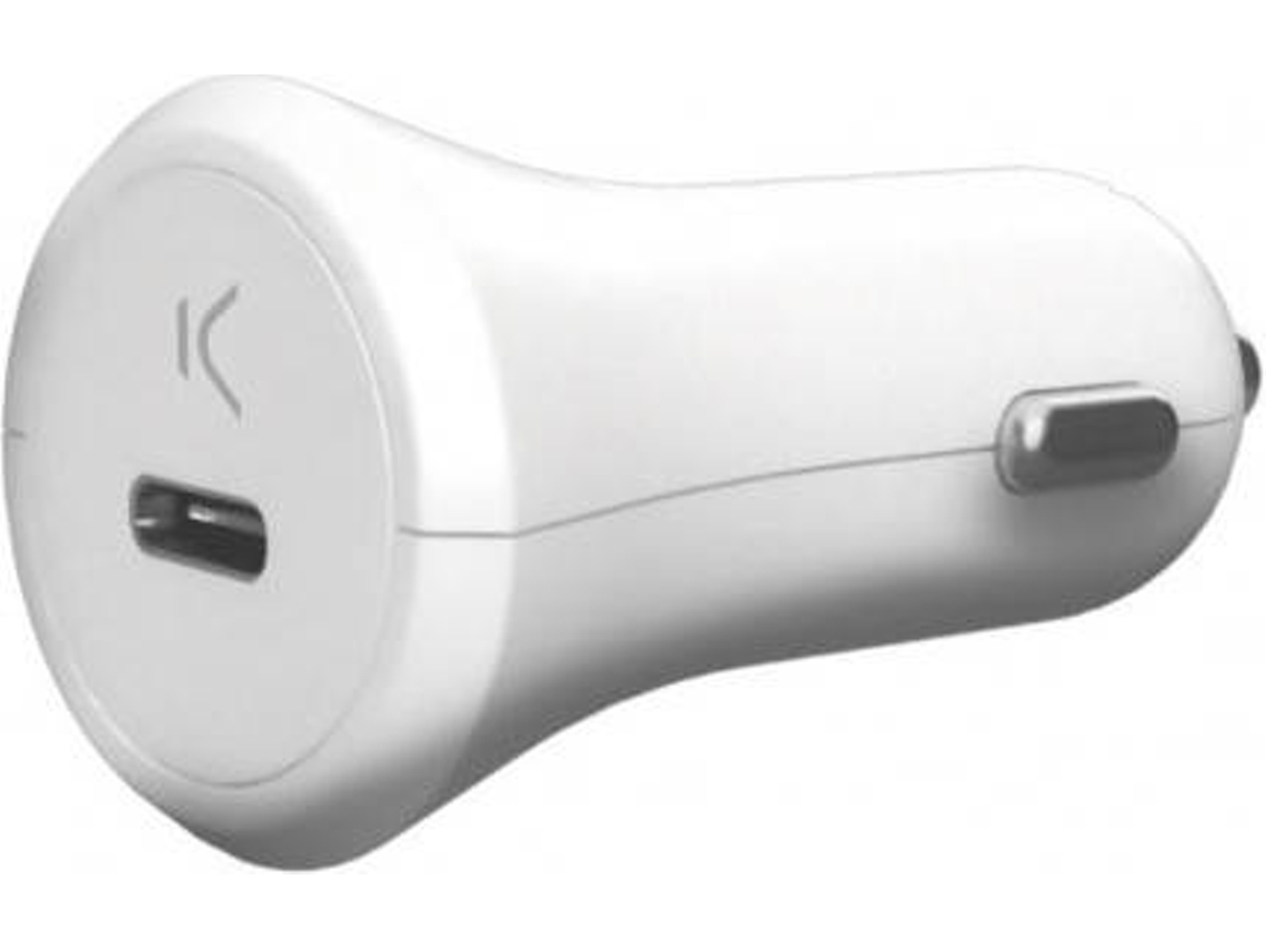 Cargador Coche USB C KSIX 18W Blanco