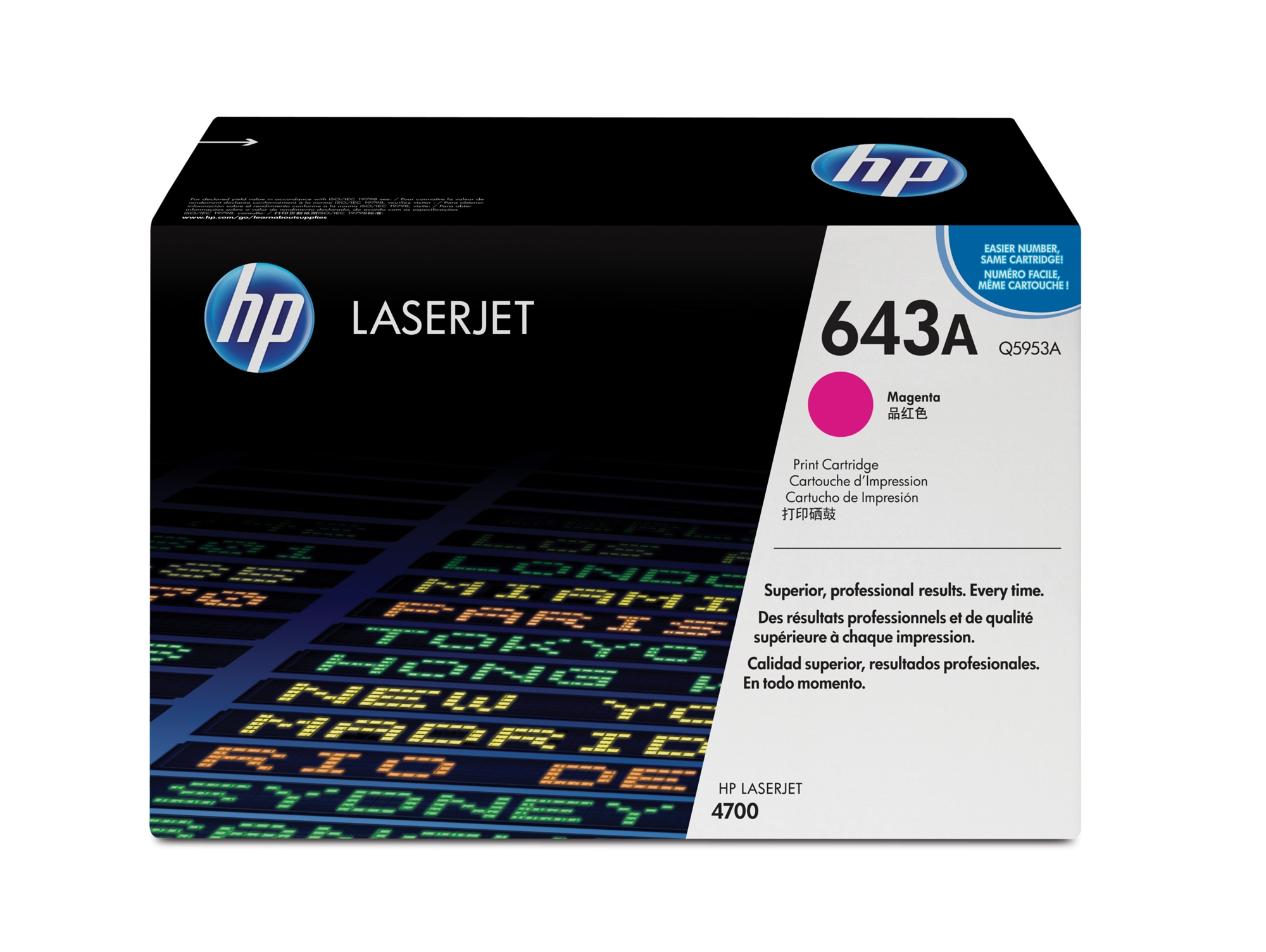 Cartucho de Tóner Original HP Magenta Q5953A  para Color LaserJet 4700, 4700dn, 4700dtn, 4700n, 4700ph+