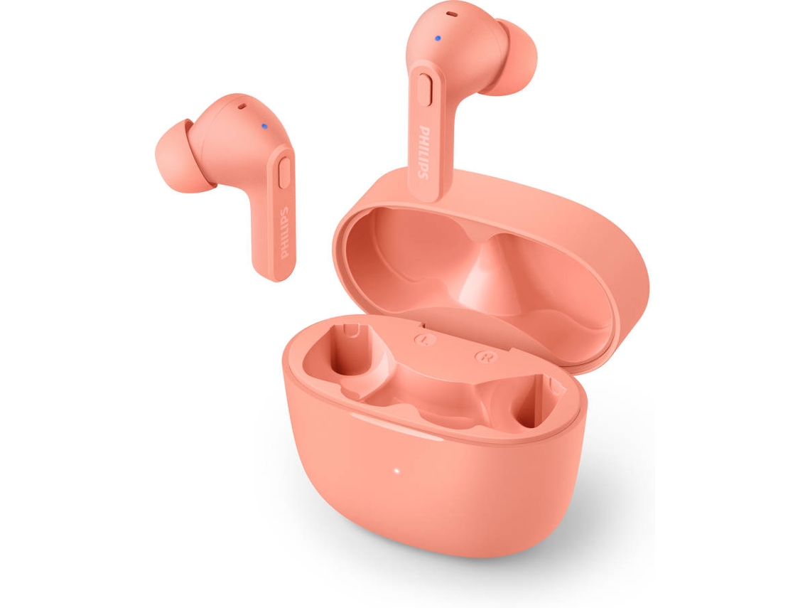 Auriculares Bluetooth True Wireless PHILIPS Tat2206Pk (In Ear - Micrófono - Rosa)