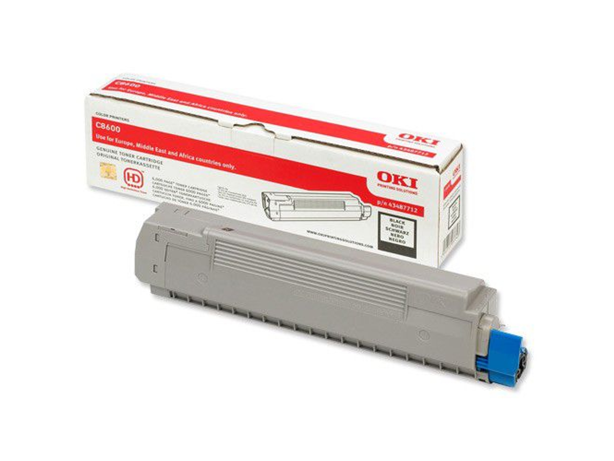 Cartucho de Tóner OKI 43487712 Negro  para C8600cdtn, 8600dn, 8600n, 8800cdtn, 8800dn, 8800n