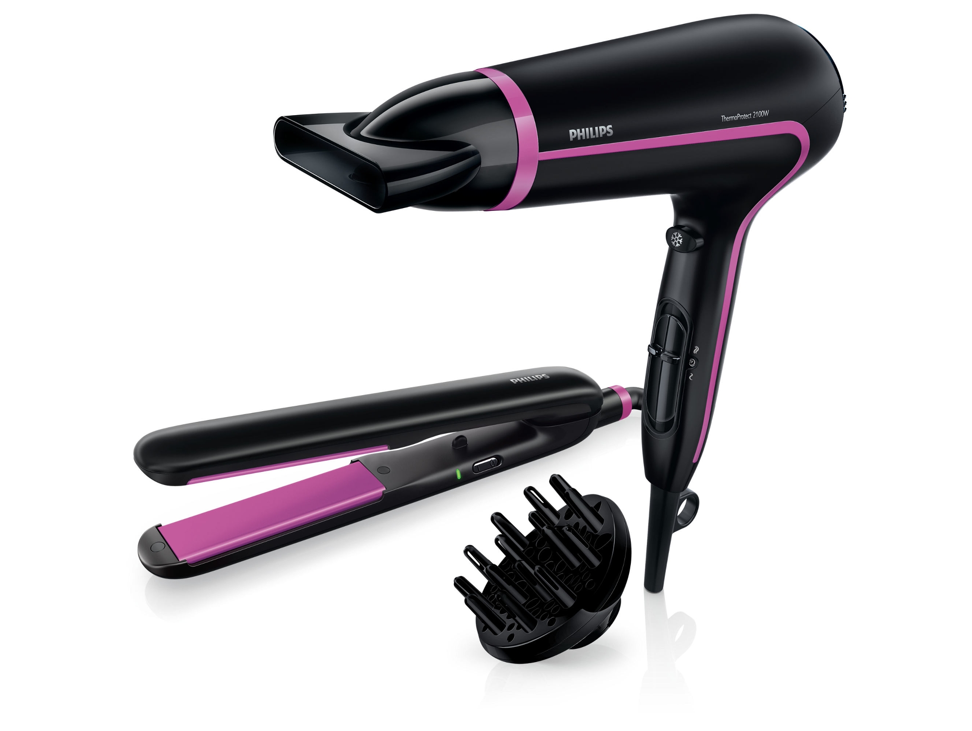 Secador de Pelo + Plancha de Pelo PHILIPS HP8640/60