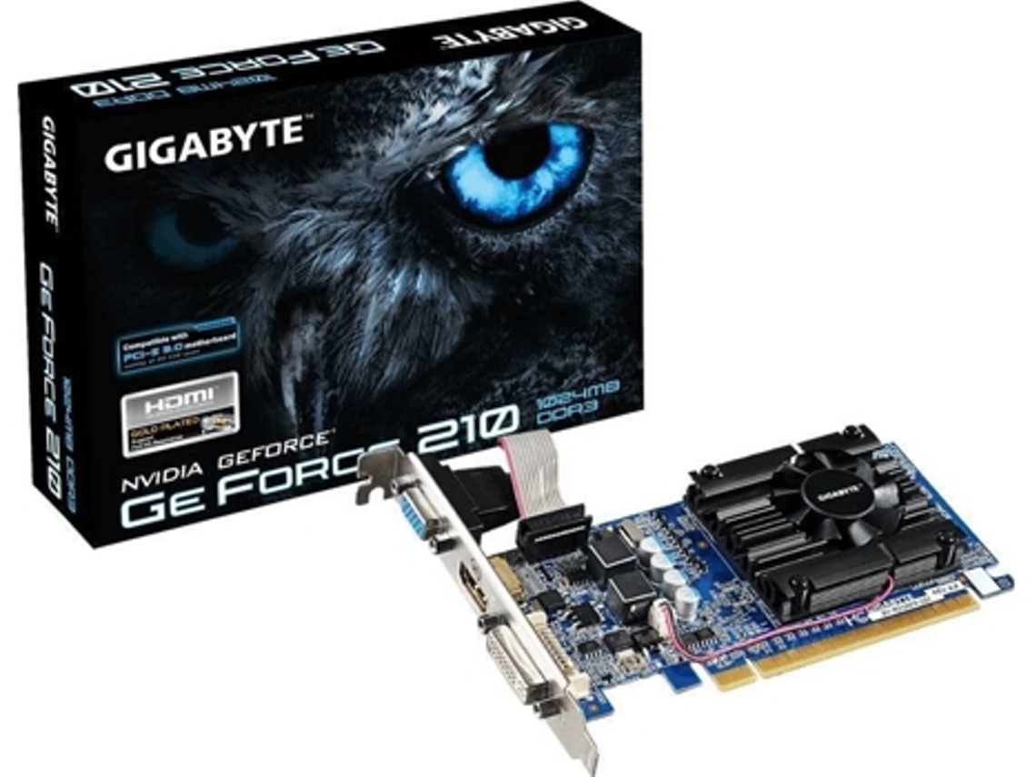 Tarjeta Gráfica nVidia GIGABYTE GeForce GT 210 GV-N210D3-1GI REV6.0 1GB DDR3 (Caja Abierta)
