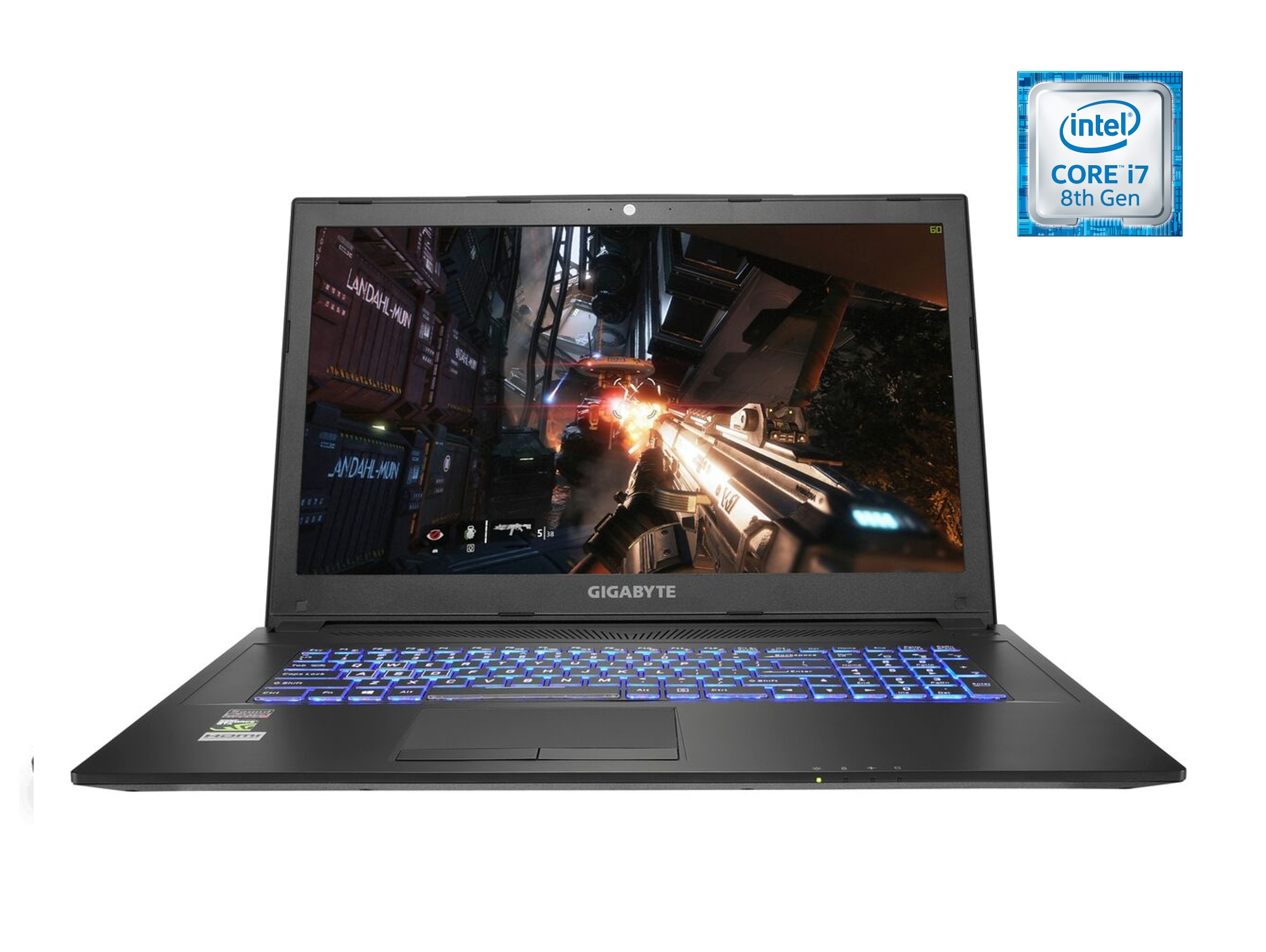 Portátil Gaming GIGABYTE Sabre 17-K (Intel Core i7-8750H - NVIDIA GeForce GTX 1050 Ti - RAM: 16 GB - 1 TB HDD - 17.3'')