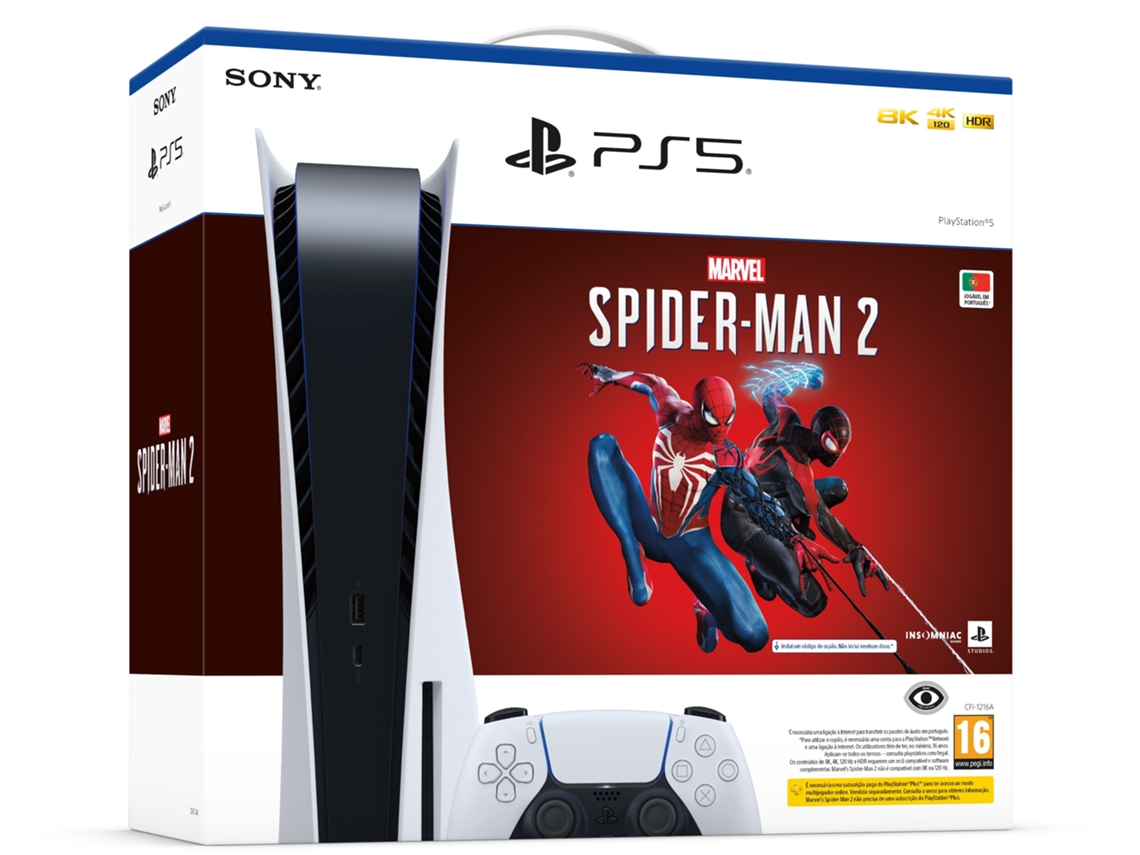 Consola PS5 (825 GB) + Juego Marvel's Spider-Man 2 (Formato