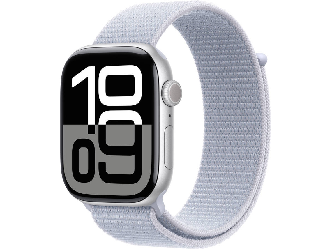 APPLE Watch Series 10 GPS + Cellular 46mm Aluminio Plata con Correa Loop Deportiva Azul Nuvem