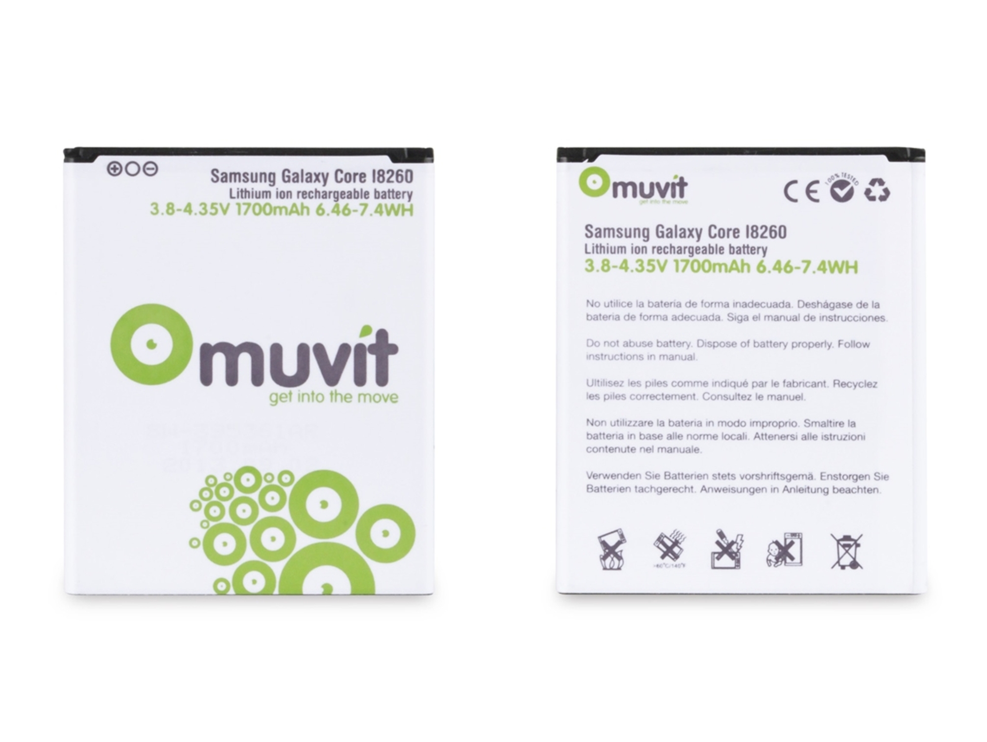 Batería MUVIT I8260 1700 mAh para Samsung Galaxy Core