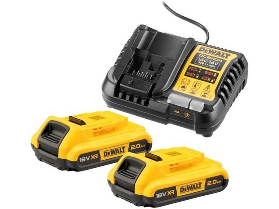 DEWALT Xr Power Pack 2 Baterías 18V 2.0Ah Cargador Universal 12V/18V Dcb1104D2-Qw