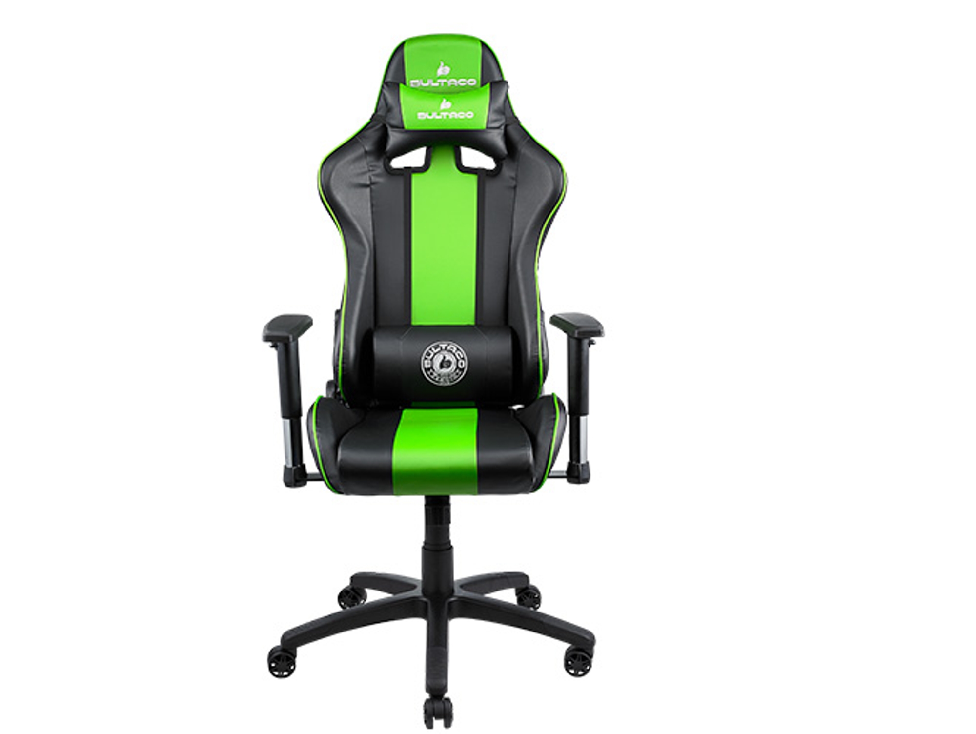 Silla Gaming BULTACO Division (Hasta 150 kg - Elevador a Gas Clase 4 - Negro y Verde)