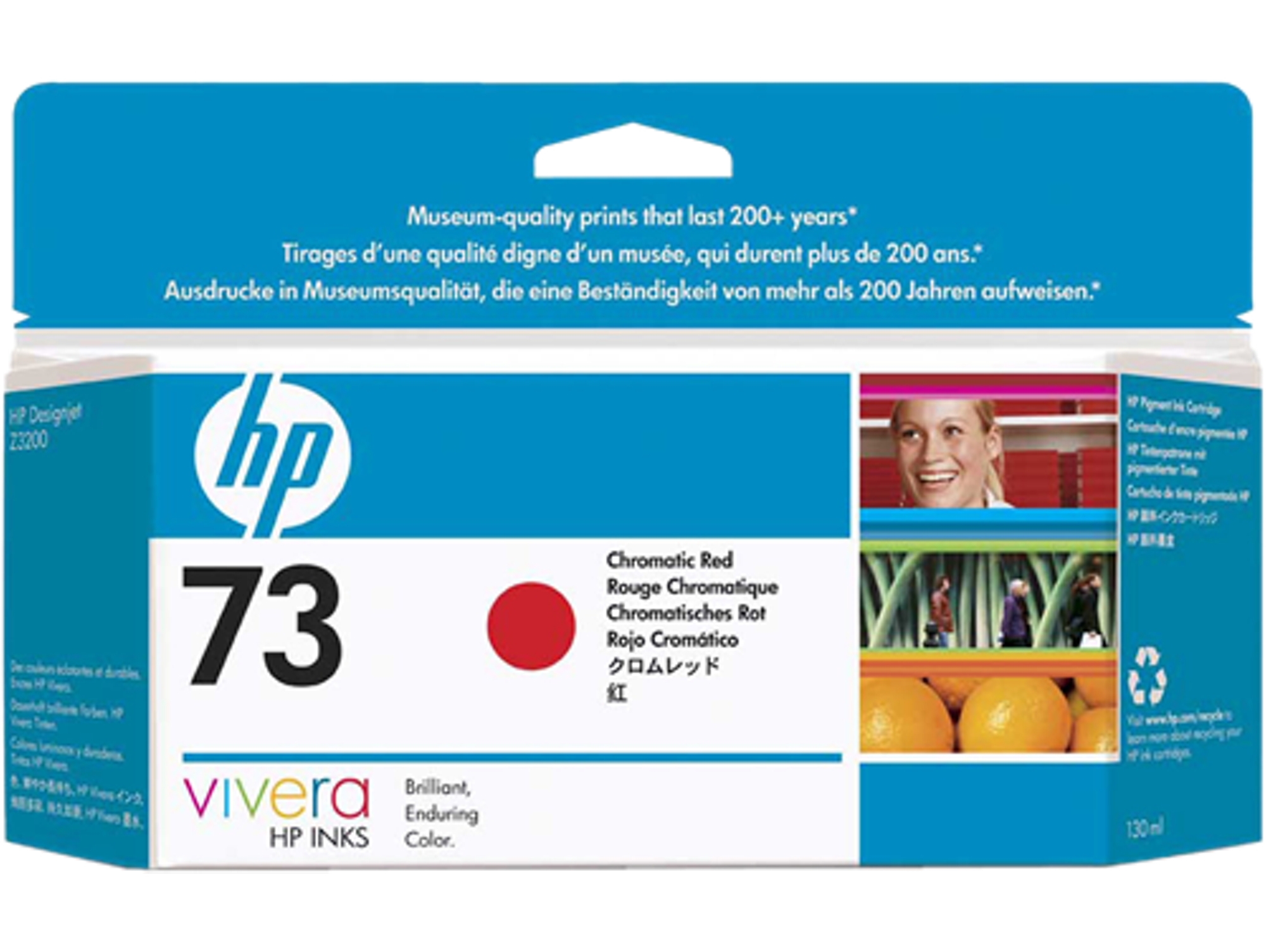 Cartucho de Tinta Original HP 73 CD951A Rojo Cromático  para DesignJet Z3200, Z3200ps