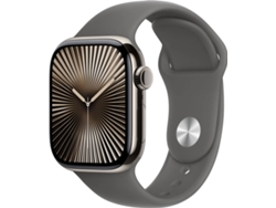 APPLE Watch Series 10 GPS + Cellular 42mm Titanio Natural con Correa Deportiva Gris Piedra (Talla - S/M)