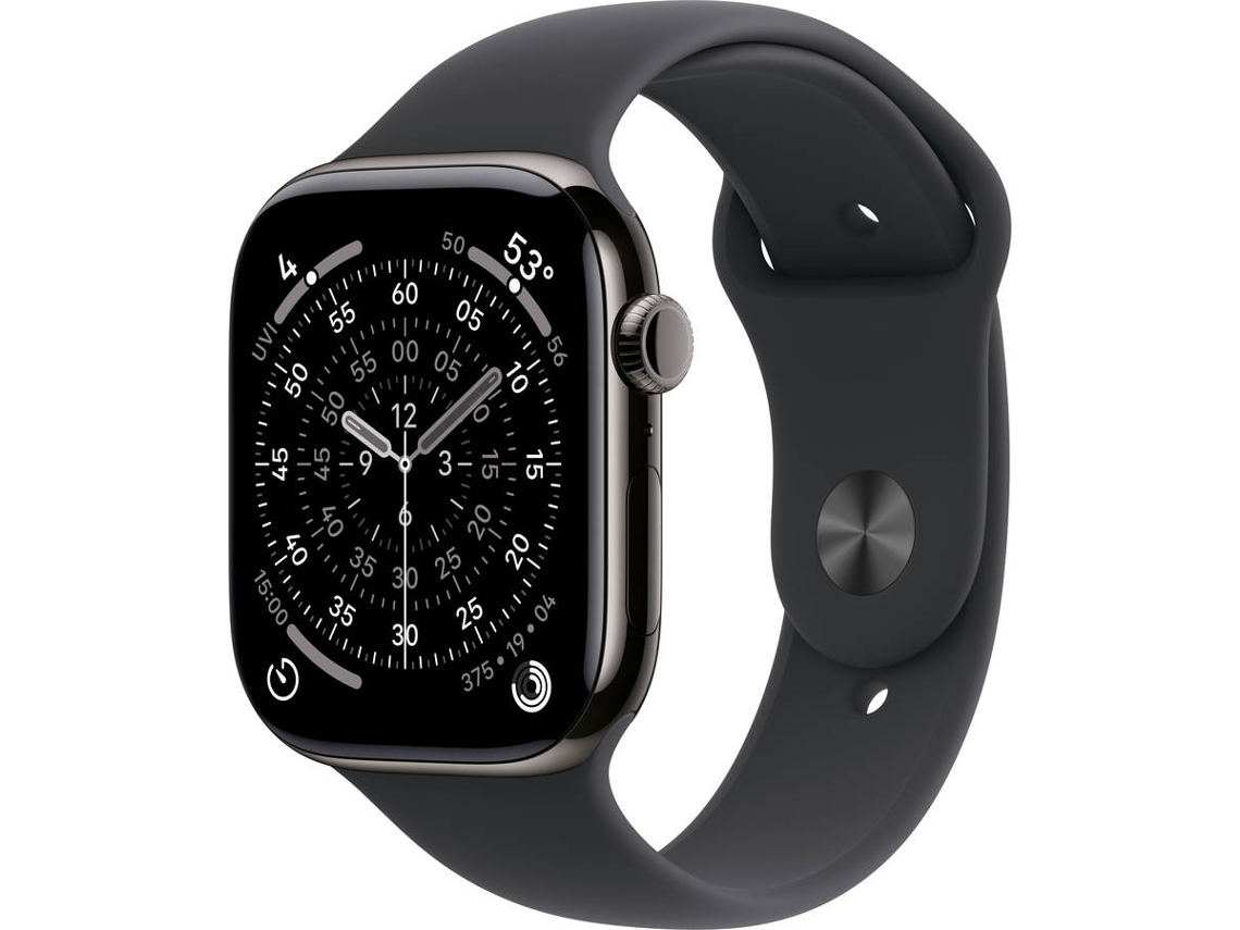  APPLE Watch Series 11 GPS + Cellular 46 mm Titanio Pizarra con Correa Deportiva Negro (Tamaño S/M)