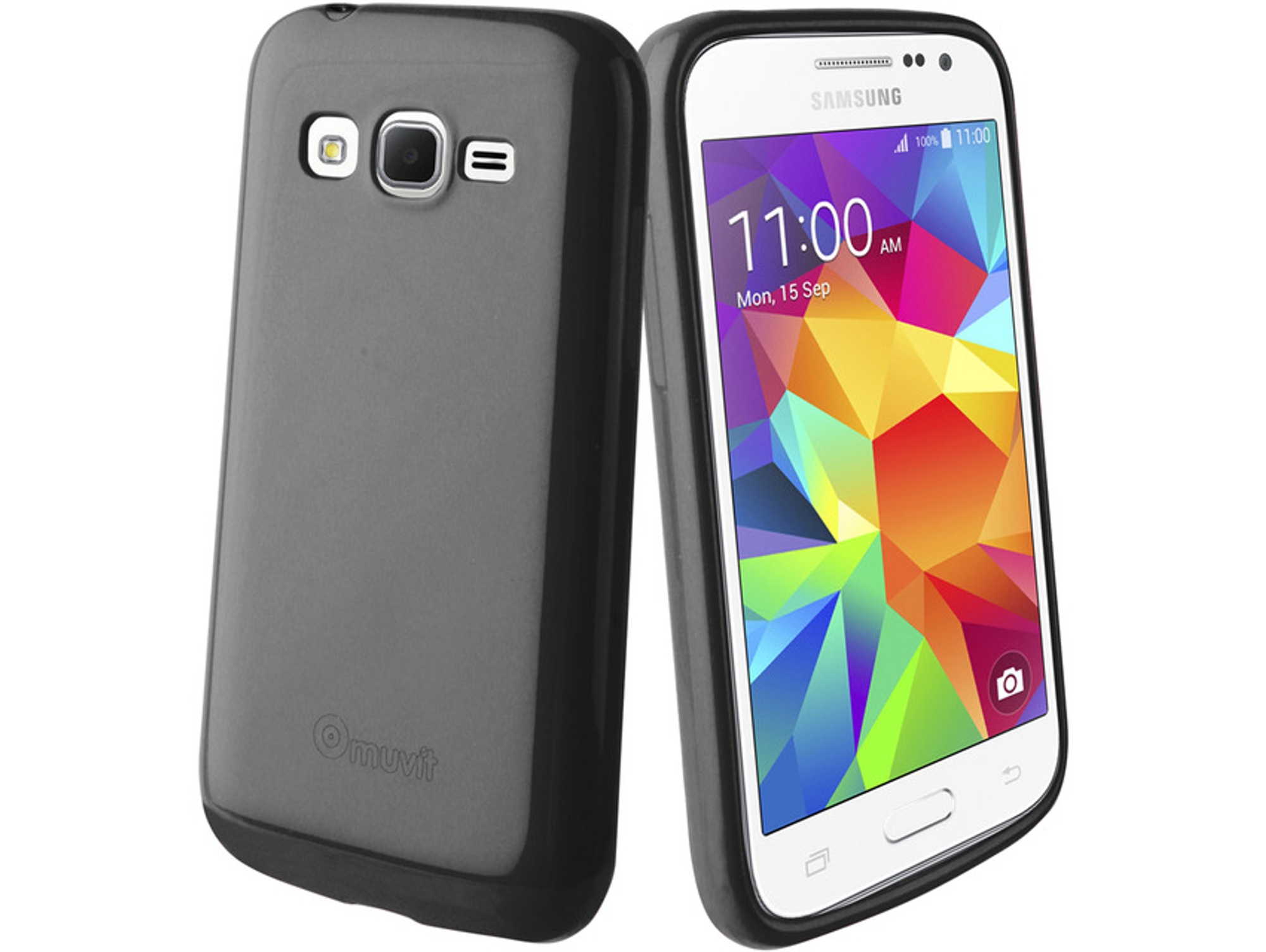 Funda Minigel MUVIT para Samsung Core Prime Negro
