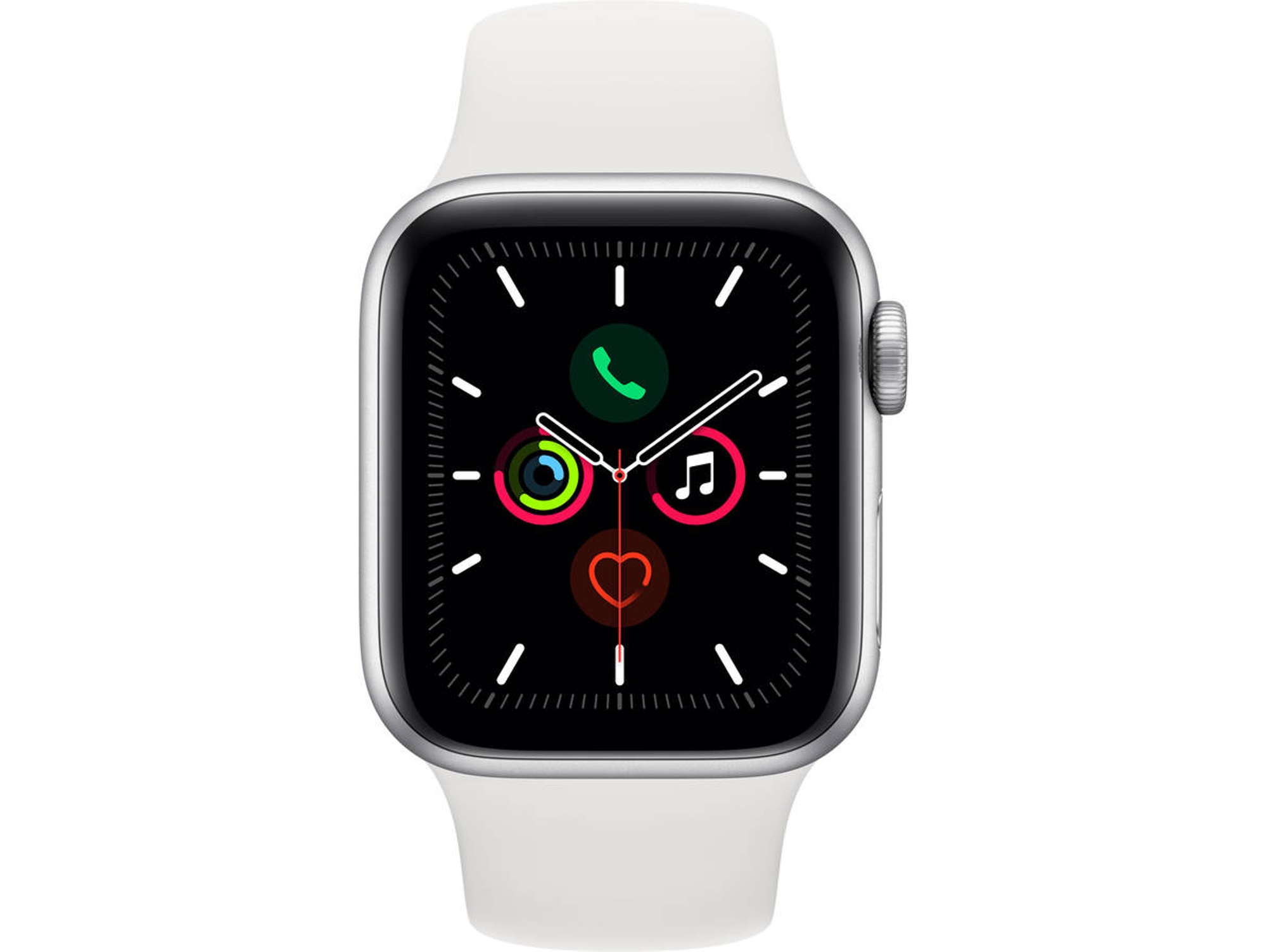 APPLE Watch Series 5 GPS+Cellular (Sport band - 40 mm - Aluminio plata, blanco)