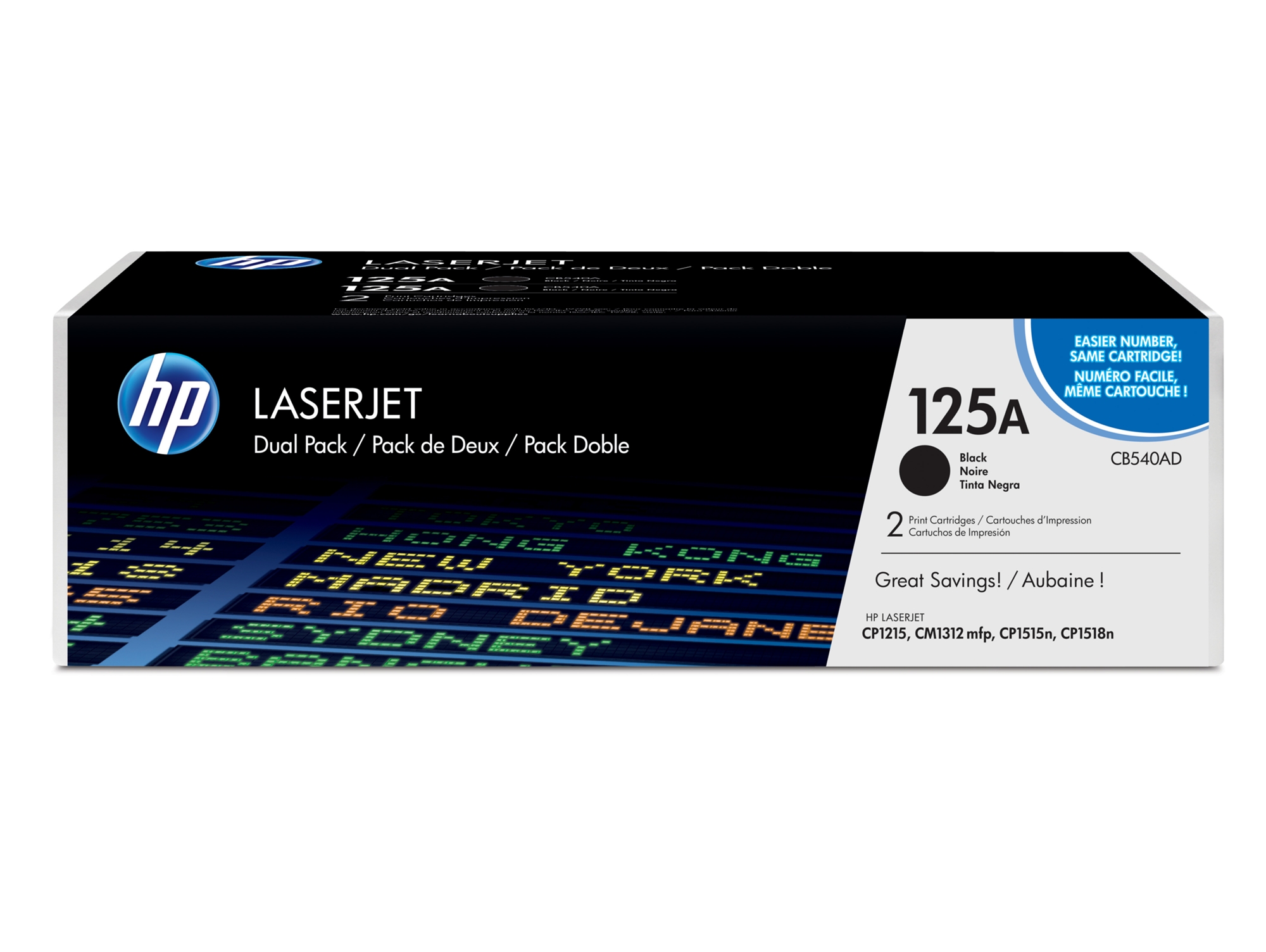 Pack 2 cartuchos de tóner Original LaserJet HP 125A Negro