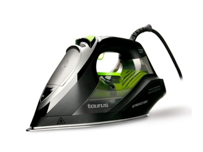 Plancha de Vapor TAURUS Geyser Eco 3000 (Chorro Vapor: 200g/min - Suela: Inox) — Chorro vapor 200g/min | Base: anodizada ultra deslizante