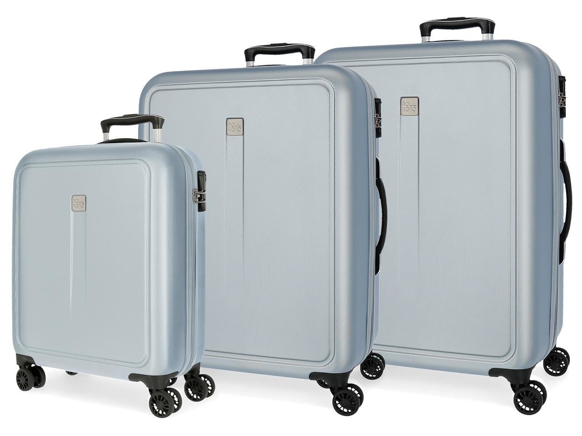 Conjunto de 3 Maletas de Viaje ROLL ROAD Camboya (55/68/78 cm - 37/72/108L - Azul Claro)