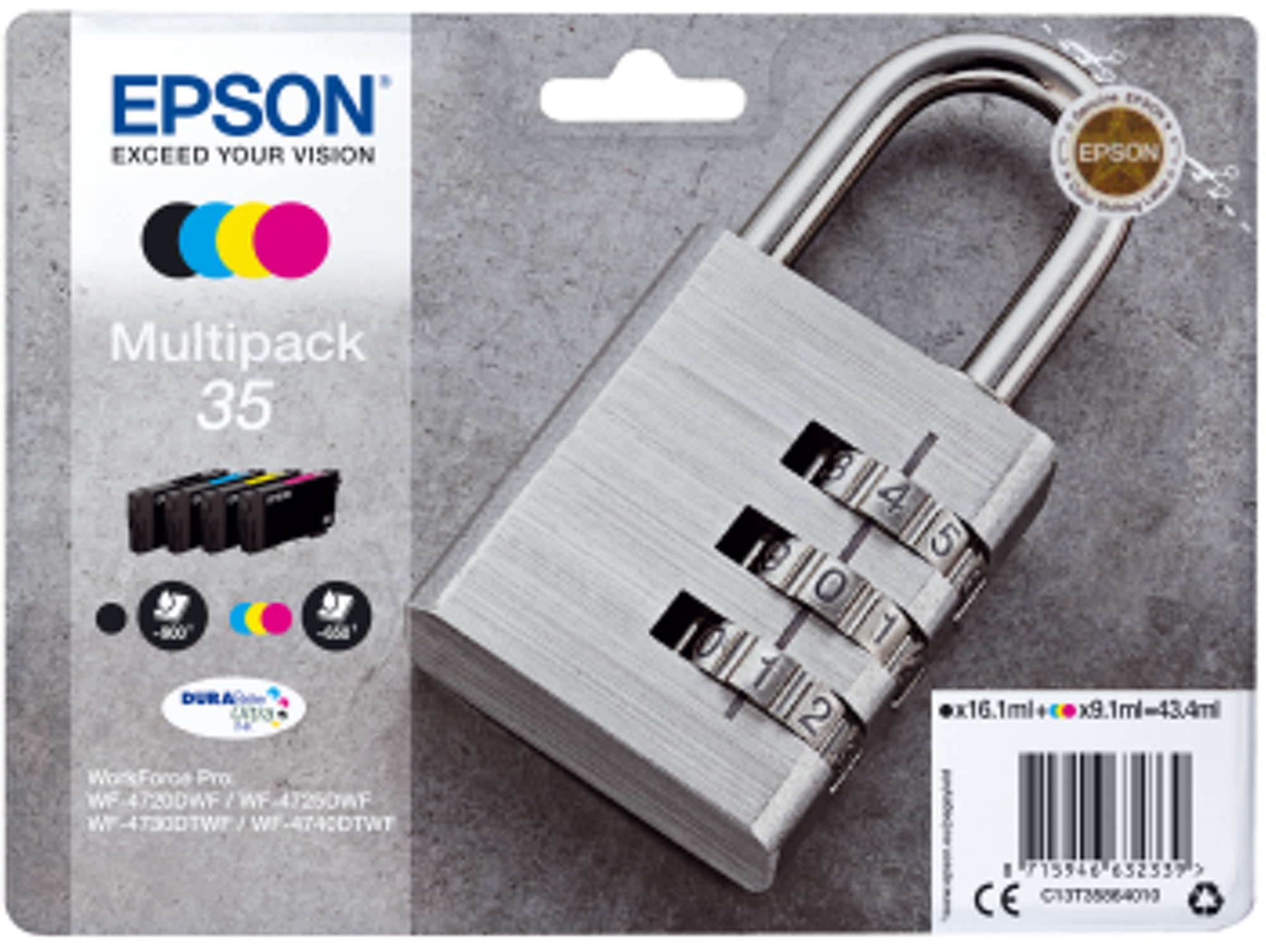 Pack ahorro cartuchos de tinta original EPSON 35, Candado, C13T35864010, T3586