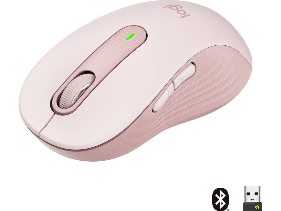 Ratón LOGITECH Signature M650 L (Inalámbrico - Regular - 2000 dpi - Rosa)