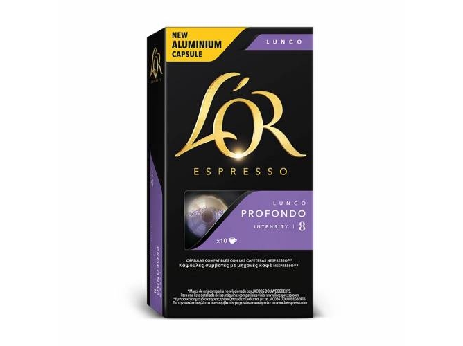 Cápsulas Café Espresso L'OR Lungo Profondo 8 — 10 cápsulas