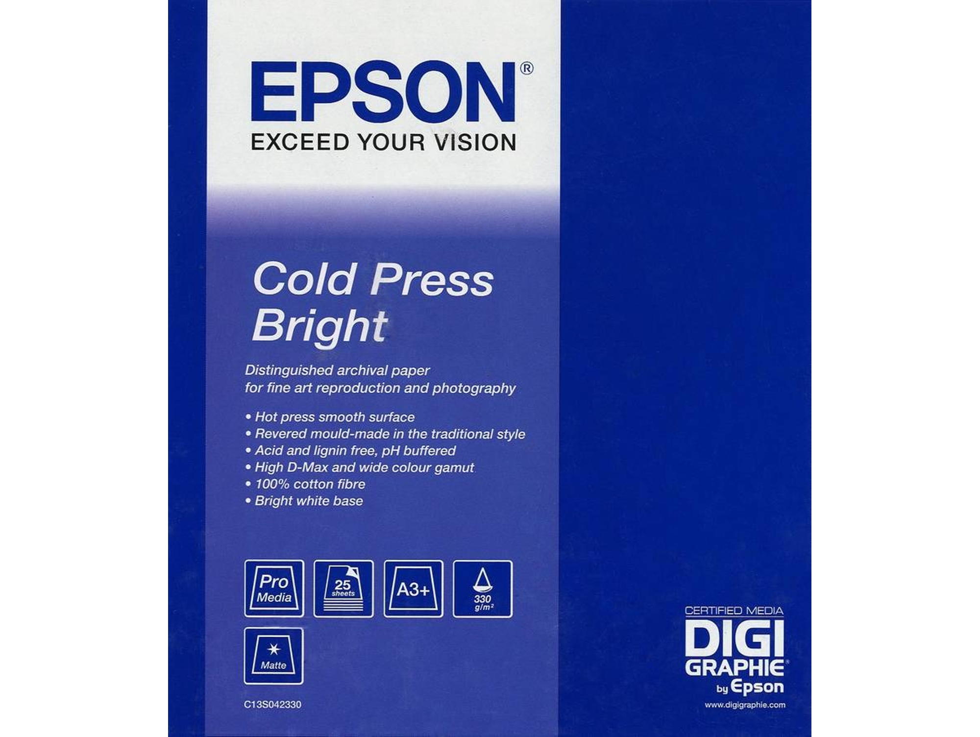 Papel para impresora EPSON Cold Press Bright - C13S042312