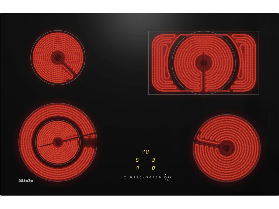 Placa Vitrocerámica MIELE KM 6523 FL (Eléctrica - 75 cm - Negro)
