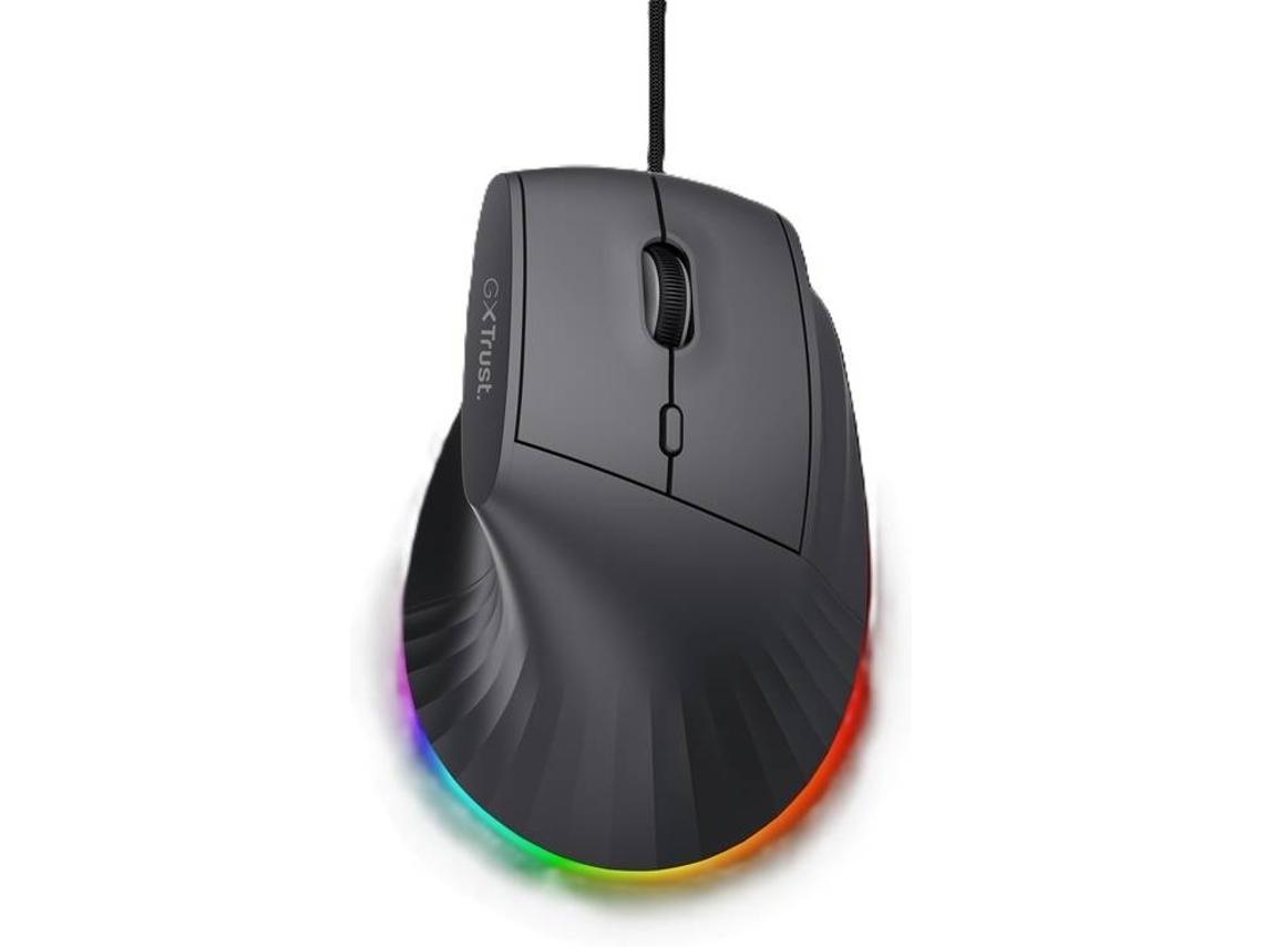 Ratón con cable TRUST GXT145 Rexxa Ergonómico (200 dpi - 12 800 dpi - Negro)